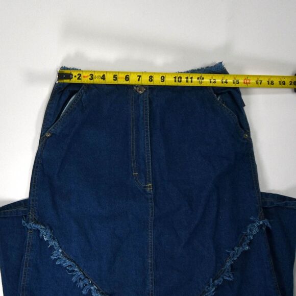 Vintage Starwear Fringe Embroidered Maxi Jean Skirt - 9/10 - Picture 5 of 5